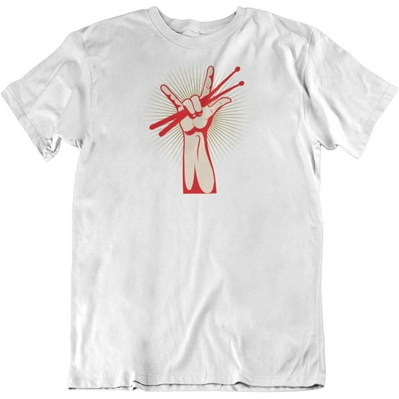 Make Your Mark Design Cool Drum Sticks T-Shirt Gifts for Drummer Boy or Girl & Men & Women Drummers White