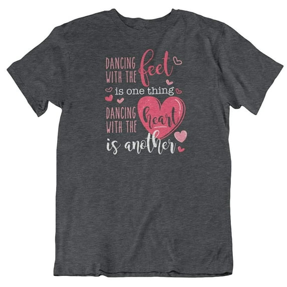 Make Your Mark Design Dancing with The Heart Competitive Dance T-Shirt Gift for Dancer Girls & Women Charcoal Grey