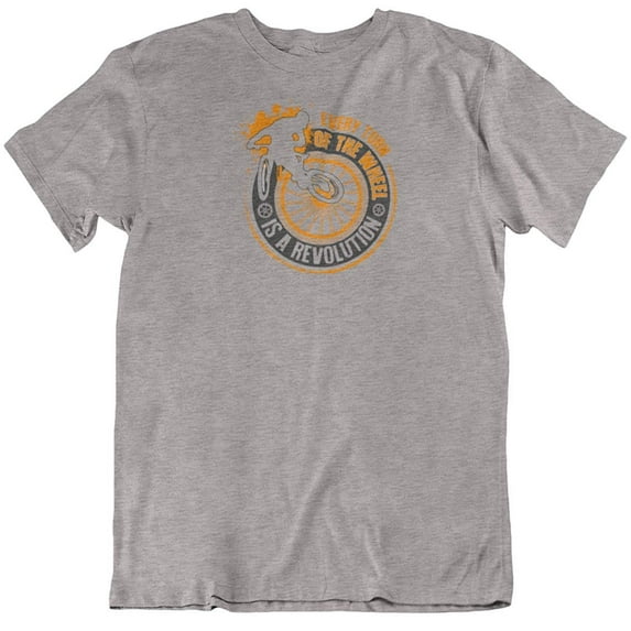 Make Your Mark Design Every Turn of The Wheel T-Shirt Gifts for Bicyclist or Cyclist Men & Women Light Grey