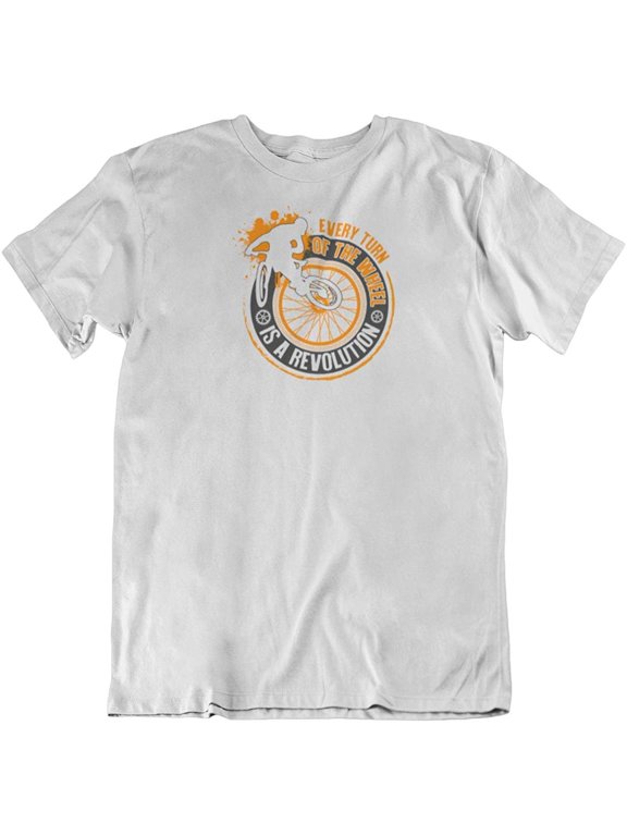 Design Every Turn of The Wheel T-Shirt Gifts for Bicyclist or Cyclist Men & Women White
