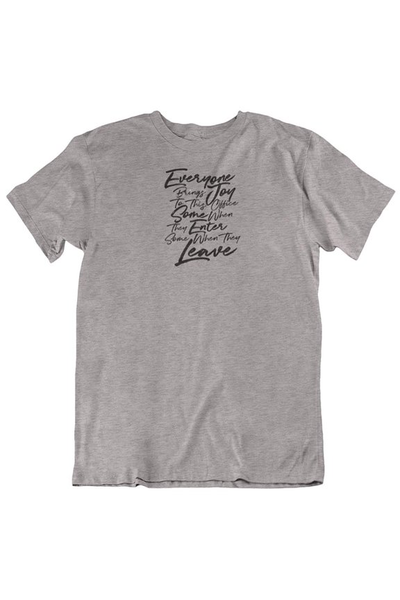 Design Everyone Brings Joy Statement T-Shirt & Goodbye Gifts for Coworkers, Men & Women Light Grey