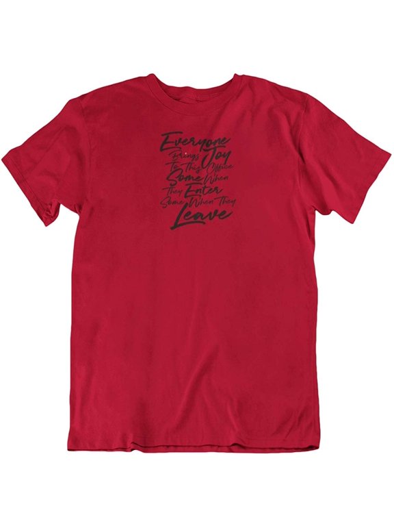 Design Everyone Brings Joy Statement T-Shirt & Goodbye Gifts for Coworkers, Men & Women Red