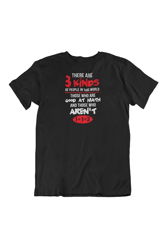 Design Good at Math. Funny Witty Mathematics Joke T-Shirt for Men & Women (Distressed) Black