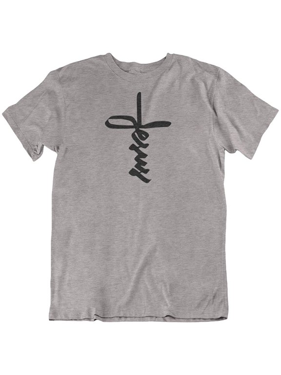Design Jesus T-Shirt Gifts for Christian Mom, Dad, Youth, Boys, Girls, Men & Women Light Grey