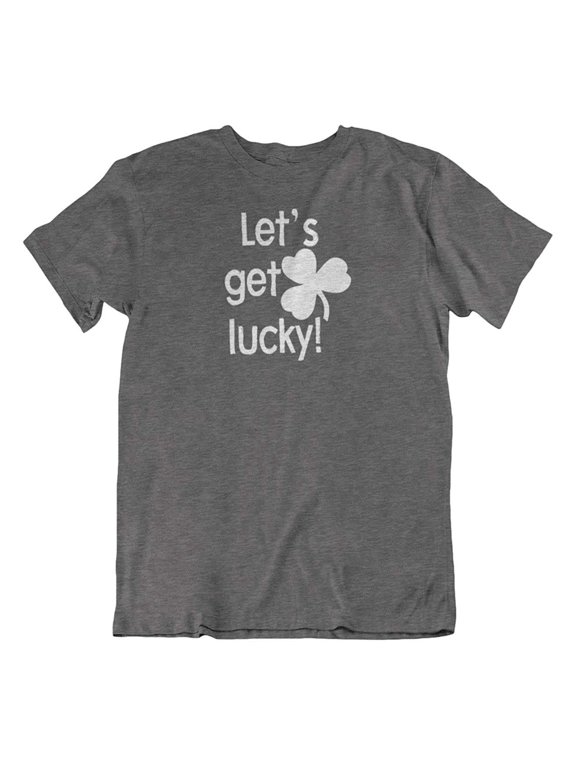 Design Let's Get Lucky Irish Shamrock & St. Patrick's Day T-Shirt Gifts for Men & Women Dark Gray Heather