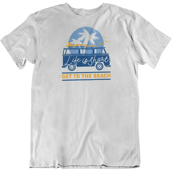 Make Your Mark Design Life is Short Get to The Beach. Beach Souvenir T-Shirt for Men and Women White