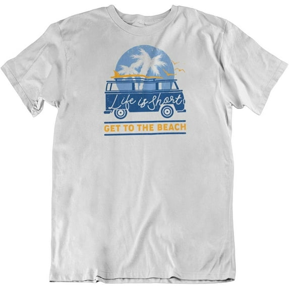 Make Your Mark Design Life is Short Get to The Beach. Beach Souvenir T-Shirt for Men and Women White