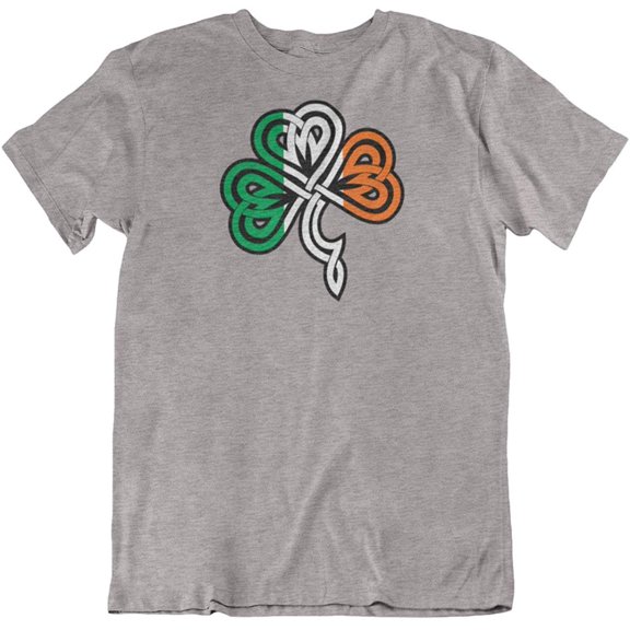 Make Your Mark Design Shamrock & Ireland Flag Irish Heritage T-Shirt & Party Favors for Men & Women Athletic Heather