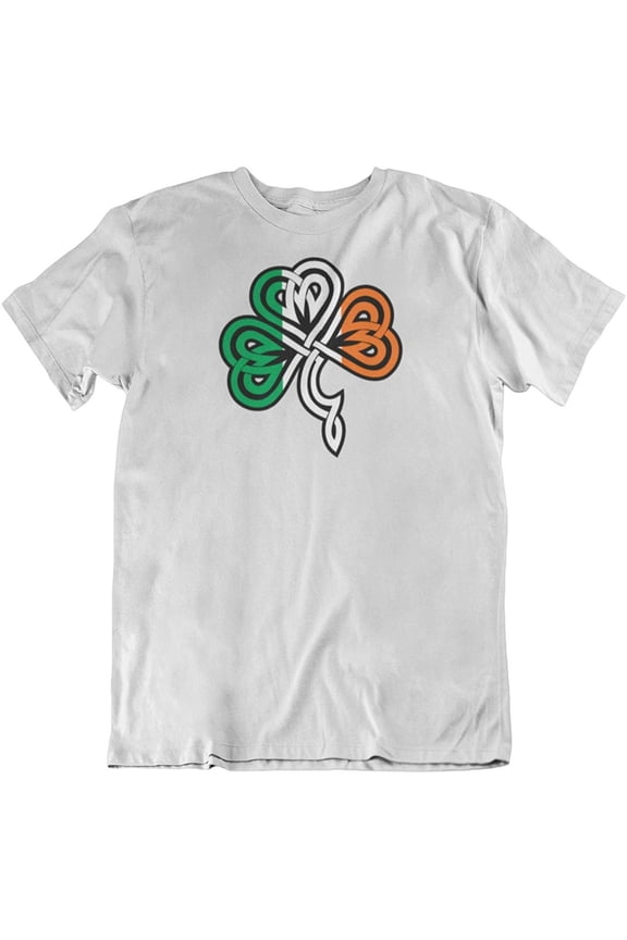 Design Shamrock & Ireland Flag Irish Heritage T-Shirt & Party Favors for Men & Women White