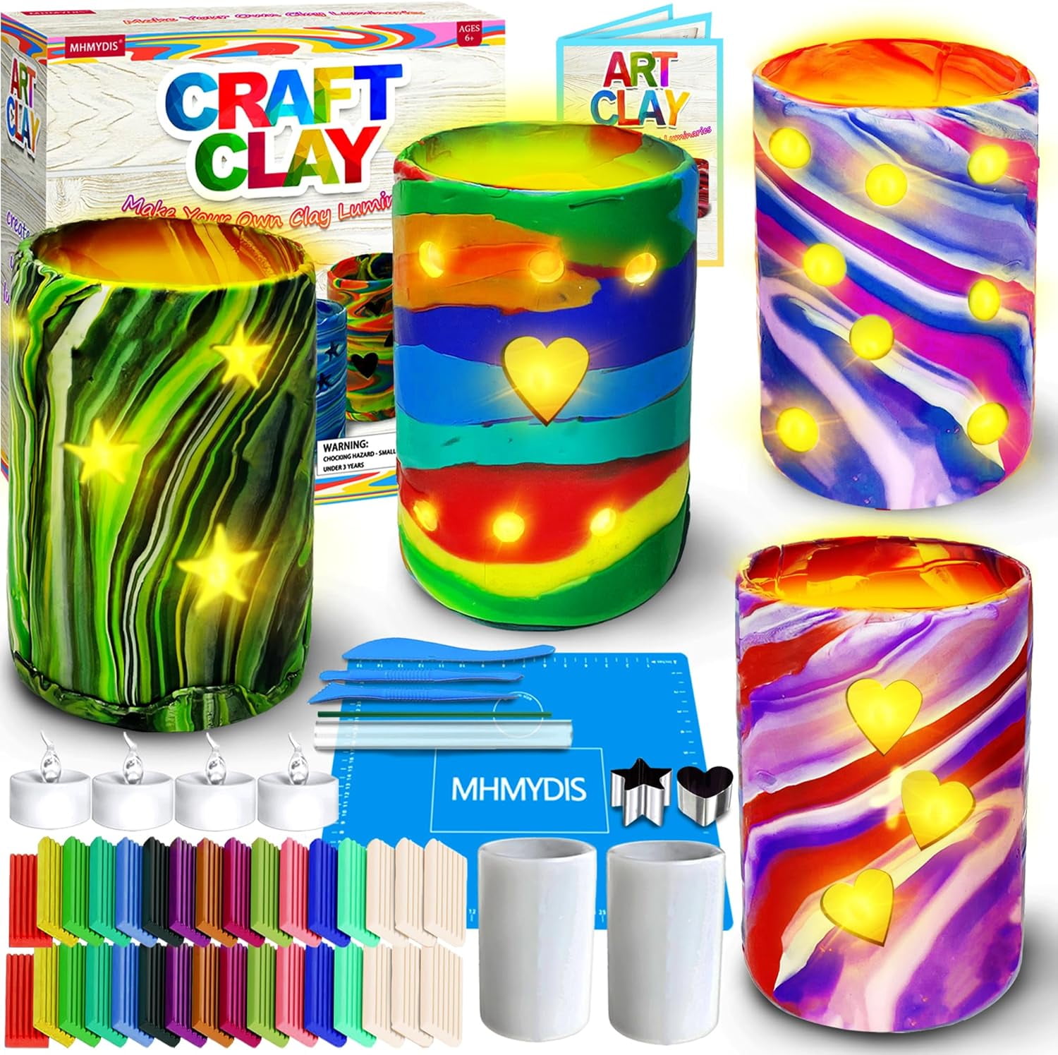 Make Your Own Clay Luminaries Arts and Crafts Clay kit for Boys Girls