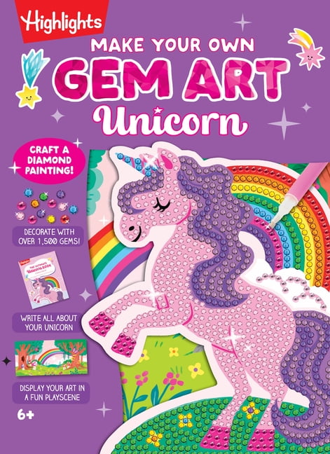 Highlights Craft Books Make Your Own Gem Art Unicorn (Hardcover)