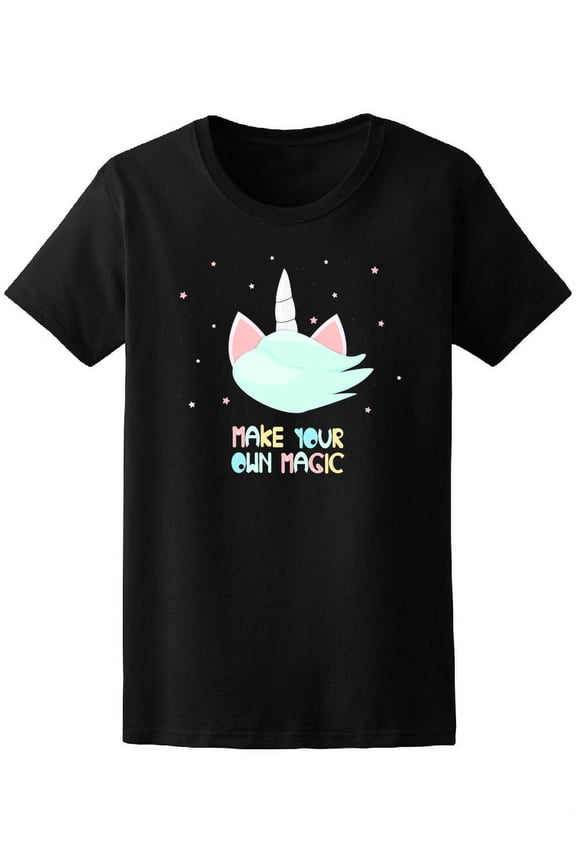 Make Your Own Magic Cat Unicorn T-Shirt Men -Image by Shutterstock, Female Large