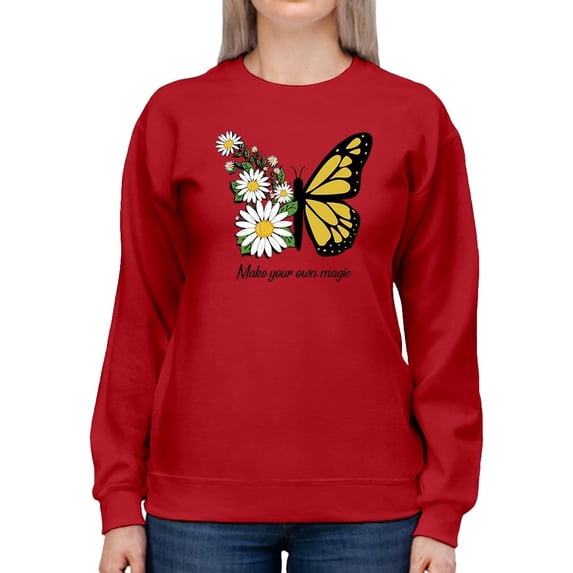 Make Your Own Magic W Daisies Sweatshirt Women -Image by Shutterstock, Female 5X-Large