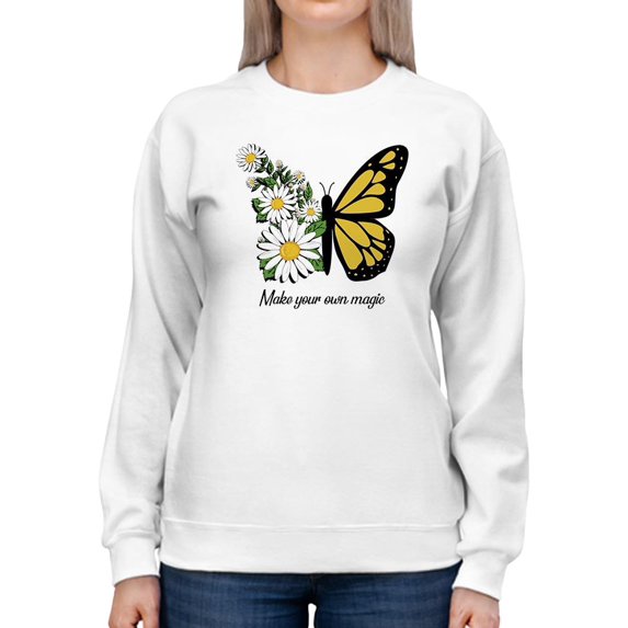 Make Your Own Magic W Daisies Sweatshirt Women -Image by Shutterstock, Female Small