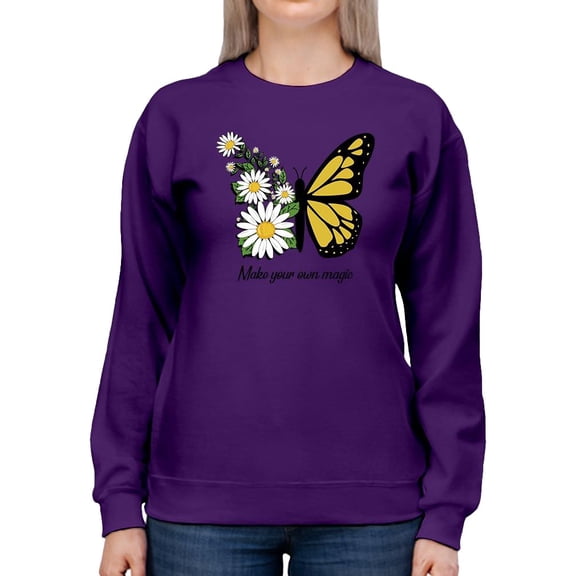Make Your Own Magic W Daisies Sweatshirt Women -Image by Shutterstock, Female XX-Large
