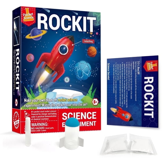 Piano Potato ROCKIT Rocket Science Kit, Rocket Launch Experiment Kit, Chemical Reaction STEM Kit, Pocket Science Kit, Baking Soda Rocket Kit, Science Experiment Kit for Kids for Boys & Girls Ages 6+