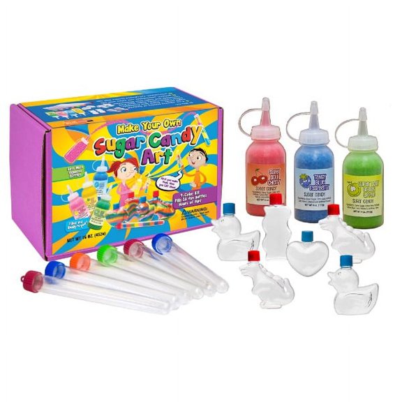 Make Your Own Sugar Candy Art Party Kit, 3 Color Kit, Red, Blue, Green