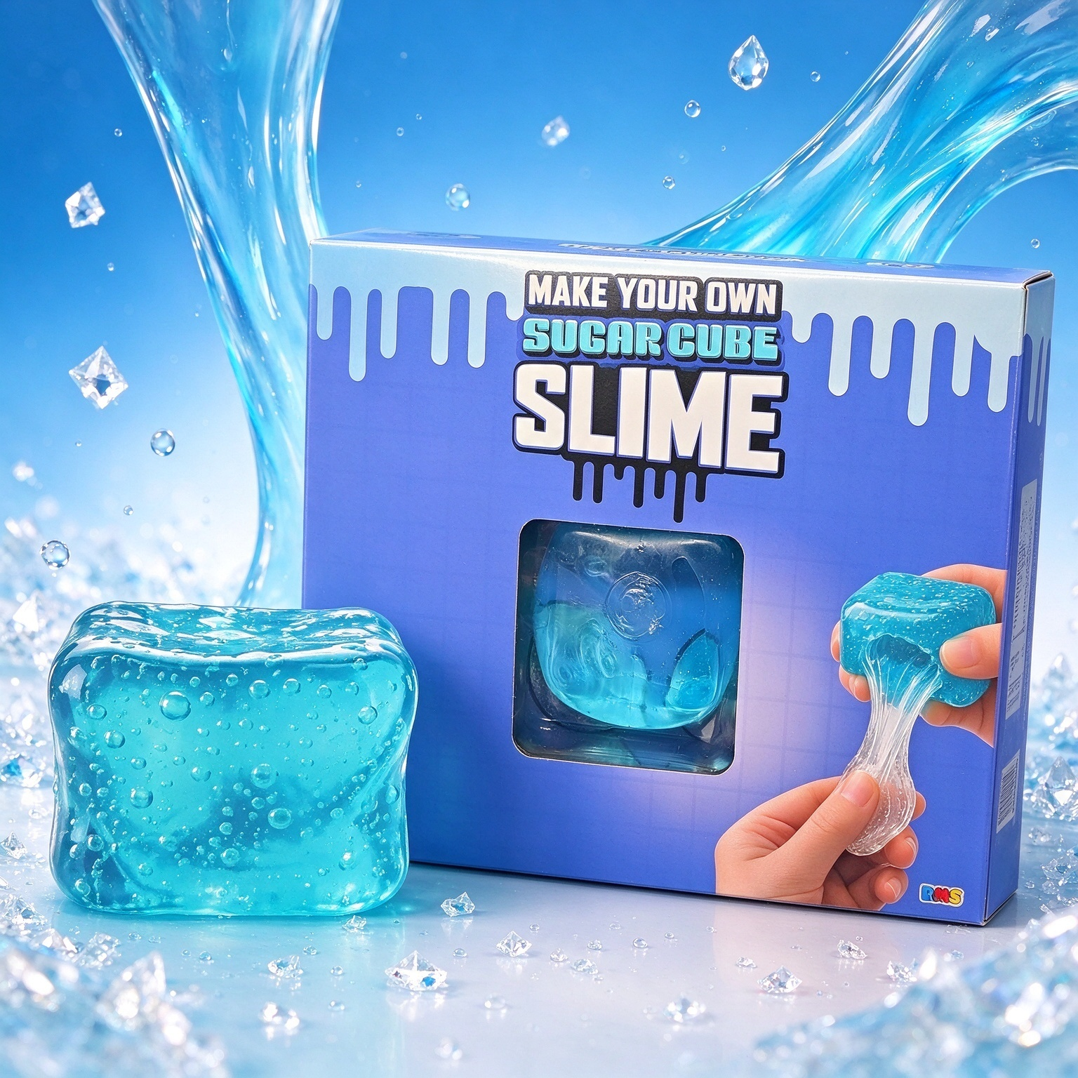 Make Your Own Sugar Cube Slime Kit, DIY Blue Crystal Slime Set, Soft ...