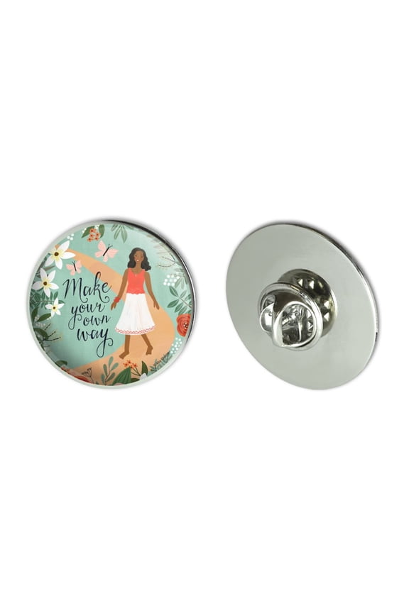 Make Your Own Way Inspirational Metal 1.1" Tie Tack Hat Lapel Pin Pinback