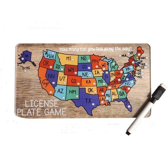 Make Your Road Trips With The Travel Game Complete License Plate Board Turns Every Journey Into Learning Stationery