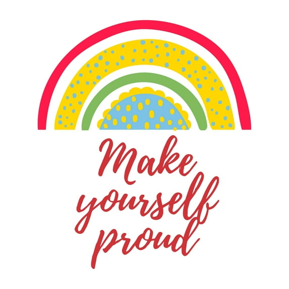 Make Yourself Proud Inspirational Quote Motivational Quote Decal Wall Art Sticker Designs Vinyl Stickers For Home House Walls Rooms Windows Bedroom Decoration Size (20x20 inch)