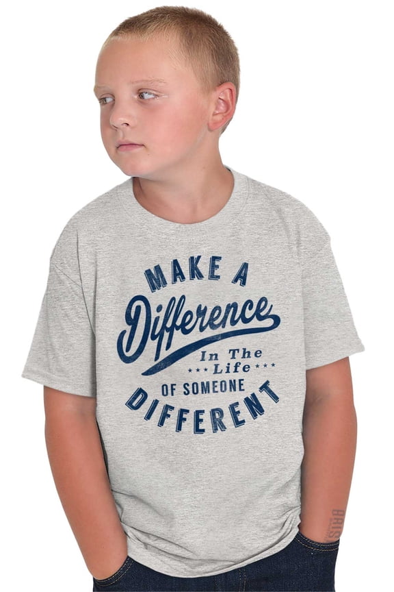 Make a Difference Autism Awareness Crewneck T Shirts Boy Girl Teen Brisco Brands L