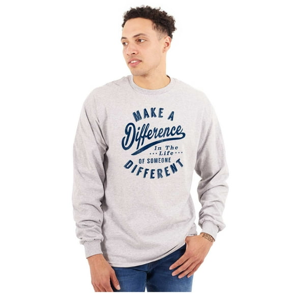 Make a Difference Autism Awareness Plus Size Long Sleeve Graphic Tee Shirt Brisco Brands 3X