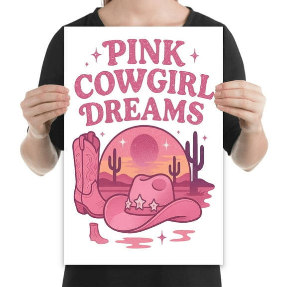 Fashion-Forward Pink Cowgirls Art - Western Decor Lovers - 13x19 Poster Print