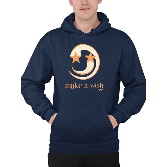 Make a Wish - Crescent Moon and Star Graphic Men's Hoodie