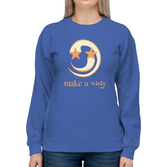 Make a Wish - Crescent Moon and Star Graphic Women's Sweatshirt