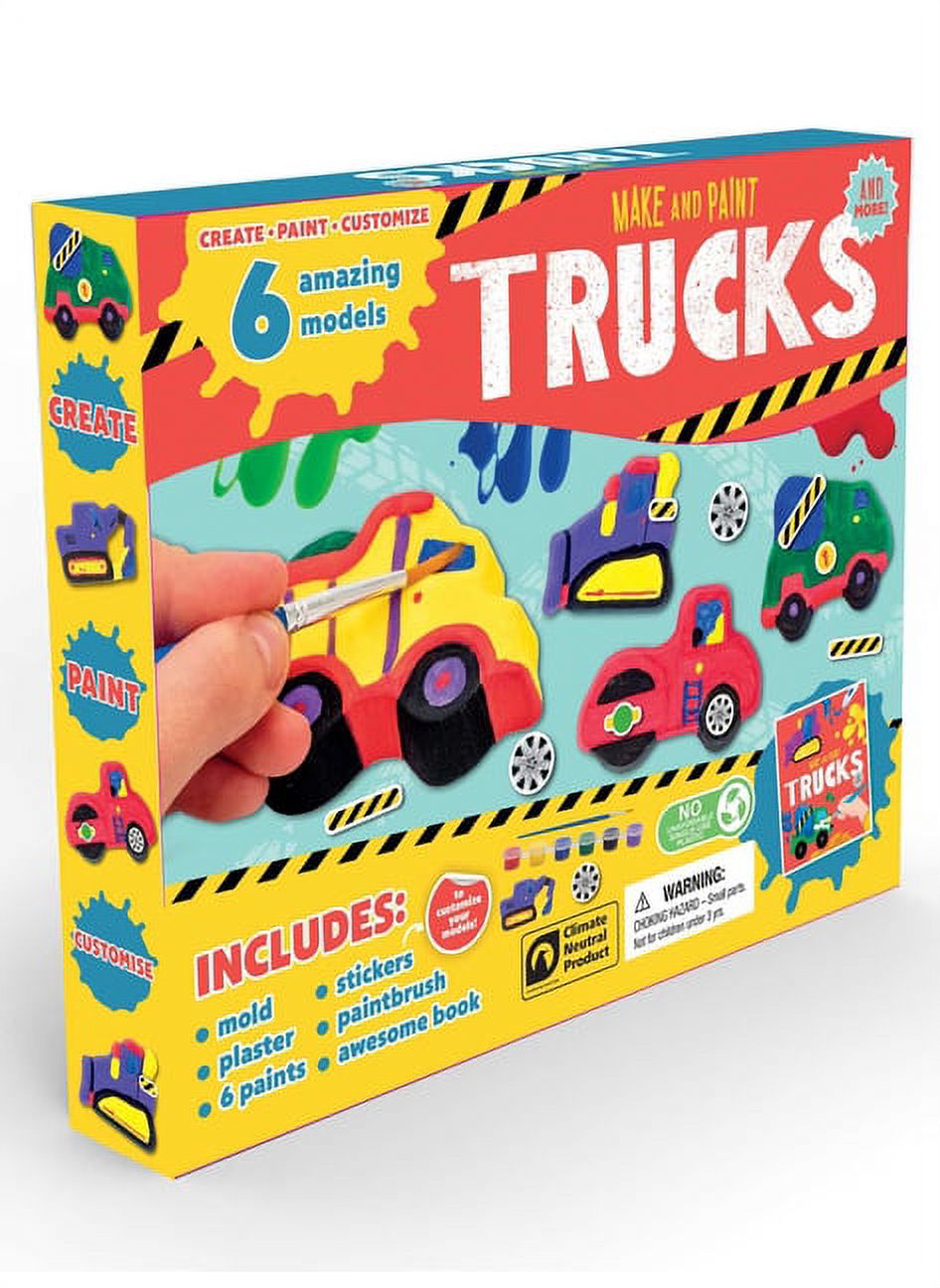 Make and Paint Trucks & More Craft Box Set for Kids (Mixed media