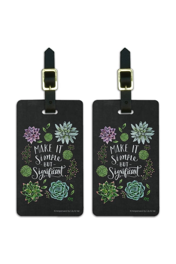 Make it Simple but Significant Succulents Luggage ID Tags Suitcase Carry-On Cards - Set of 2