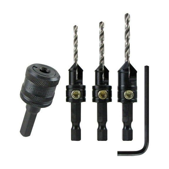 Make it Snappy 7/64 1/8 9/64 in. Steel Countersink & Quick Change Chuck Set 3 pc