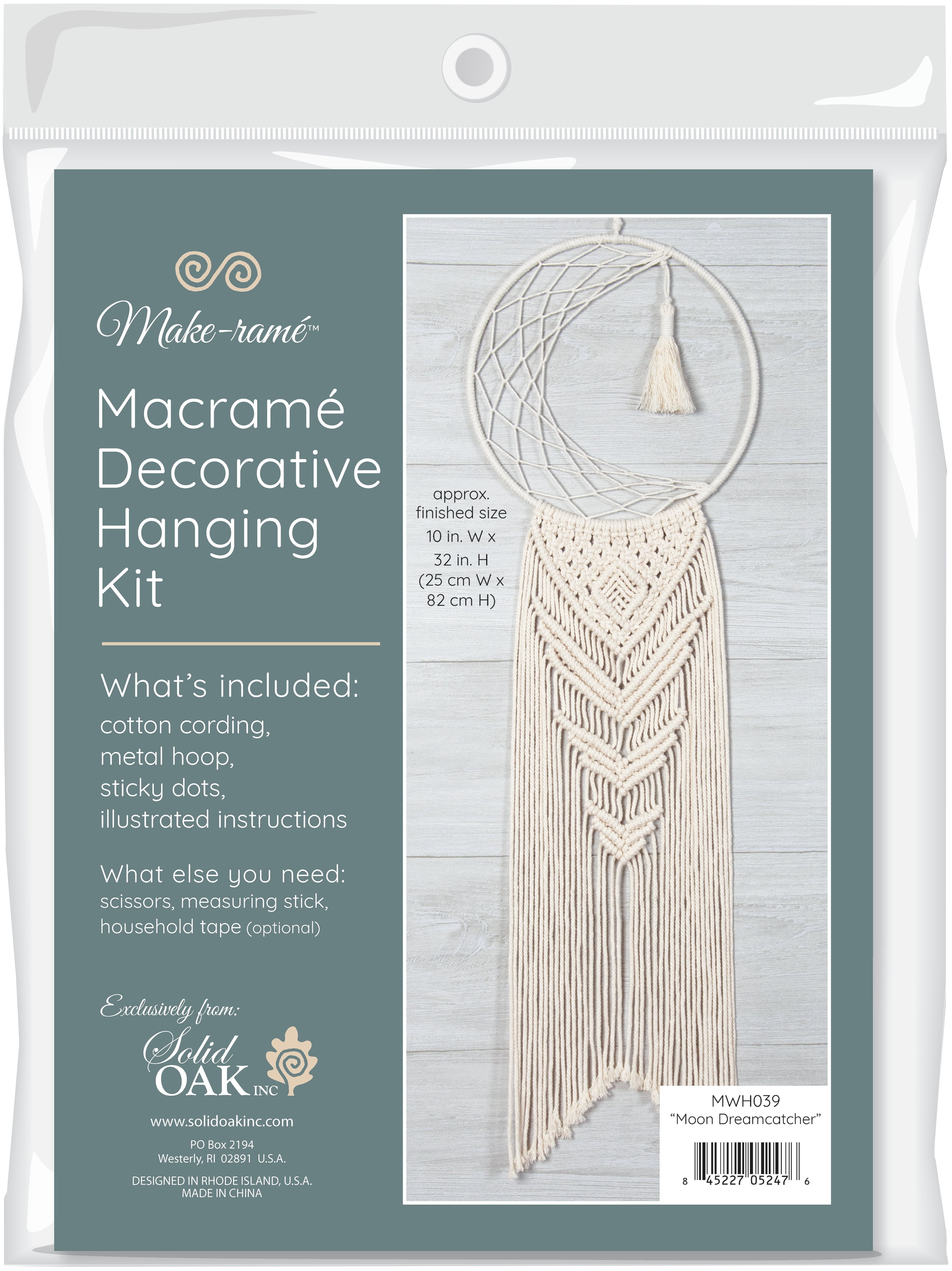 Make-rame, Moon Dreamcatcher Macrame Wall Hanging Kit