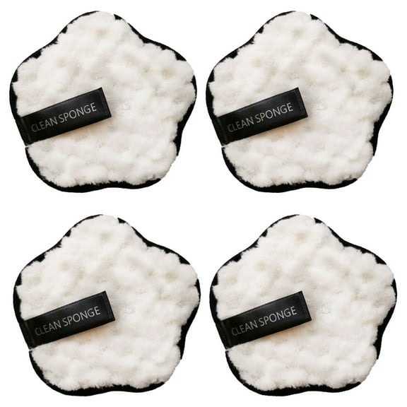 Make-up and make-up tool, cotton fibers, cotton foam cotton remover, 4 pieces, white