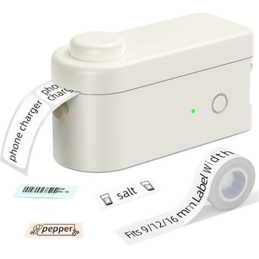 MakeID Label Maker Machine With Tape - Portable & Rechargeable Label Makers With Built-In Cutter, .63" Waterproof Tape - Wireless Label Printer Compatible With Android & iOS Devices