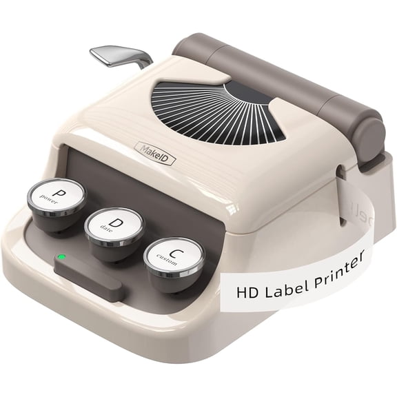 MakeID Q1 Portable Bluetooth Direct Thermal Label Maker with Tape, White