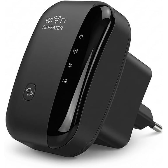 MakeTheOne 300Mbps WiFi Extender Signal Booster, 1600 sq.ft, US Plug Black