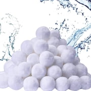 Makeforu 1.54 lbs Pool Filter Ball, for Swimming Pool Sand Filter, Lightweight Reusable Eco-Friendly Fiber Filter Ball, Replaces 50 lbs Pool Filter Sand 1.54 lbs