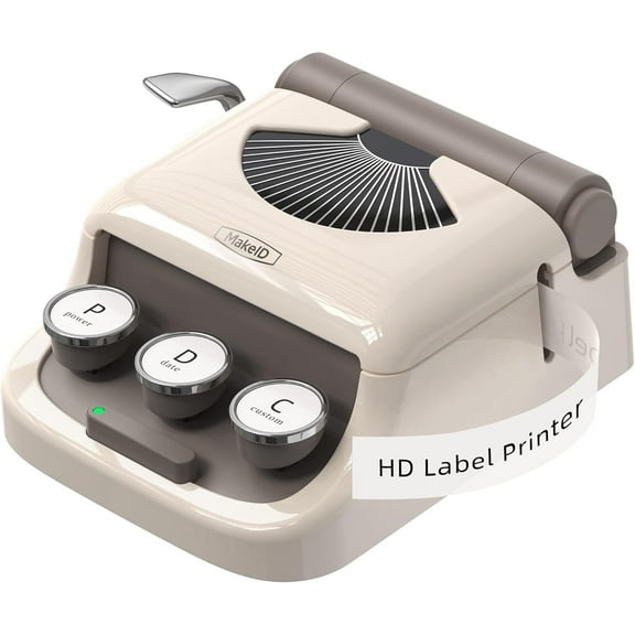 MakeID Q1 Portable Bluetooth Direct Thermal Label Maker with Tape, White