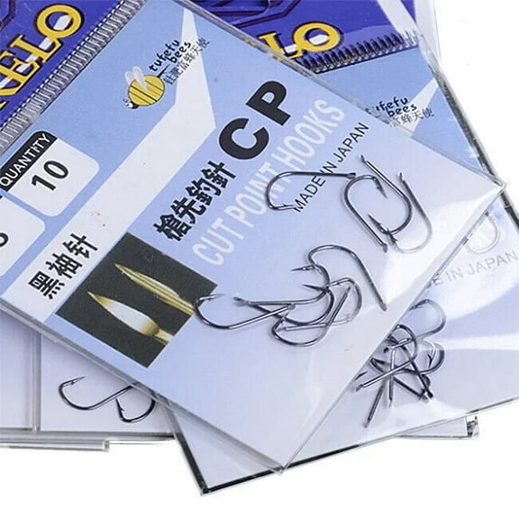 Makelo Japanese Eyeless (Spade) Bait Fishing Hooks - Size 4 Pack of 10