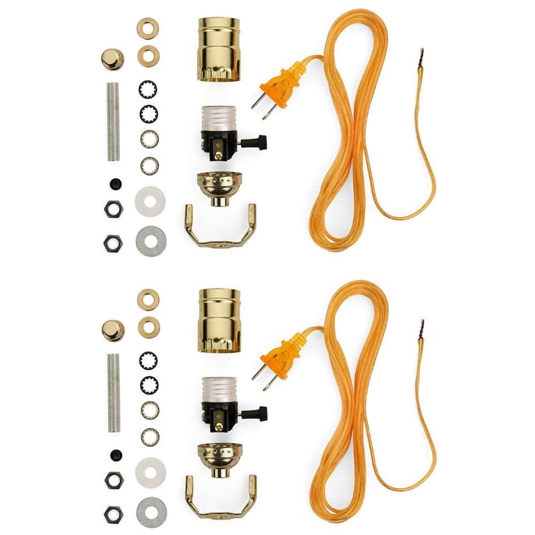 Creative Hobbies DIY Lamp Making Or Repair Kit - Includes 3 Way Socket And White Electric Cord