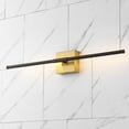 thumbnail image 1 of JONATHAN Y Makena 28" Modern Minimalist Dimmable Integrated LED Metal Wall Sconce, Oil Rubbed Bronze/Brass Gold, 1 of 11