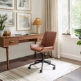 thumbnail image 1 of Maker Office Chair Brown Office Chair, Modern Style, Plush and durable faux leather fabric, Plywood, Indoor Office, 1 of 14