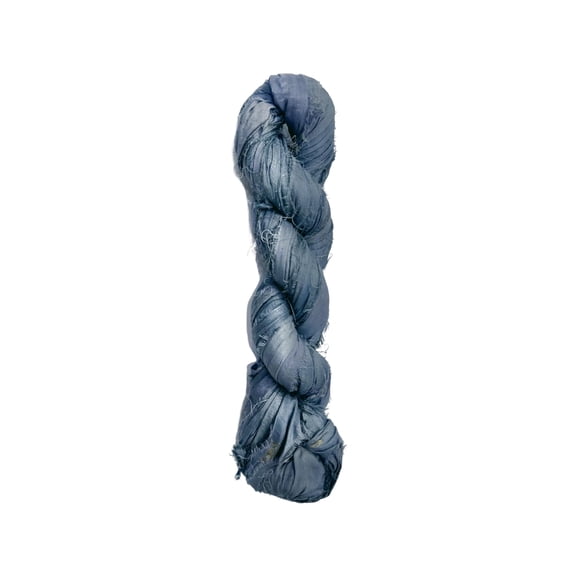 Maker's Craft Recycled Sari Silk Ribbon Yarn 100 Grams, 50 Yards for DIY Vintage Colors, Knitting & Crocheting, Macrame, Jewelry Making, Gift Wrapping and Weaving (Dark Grey)