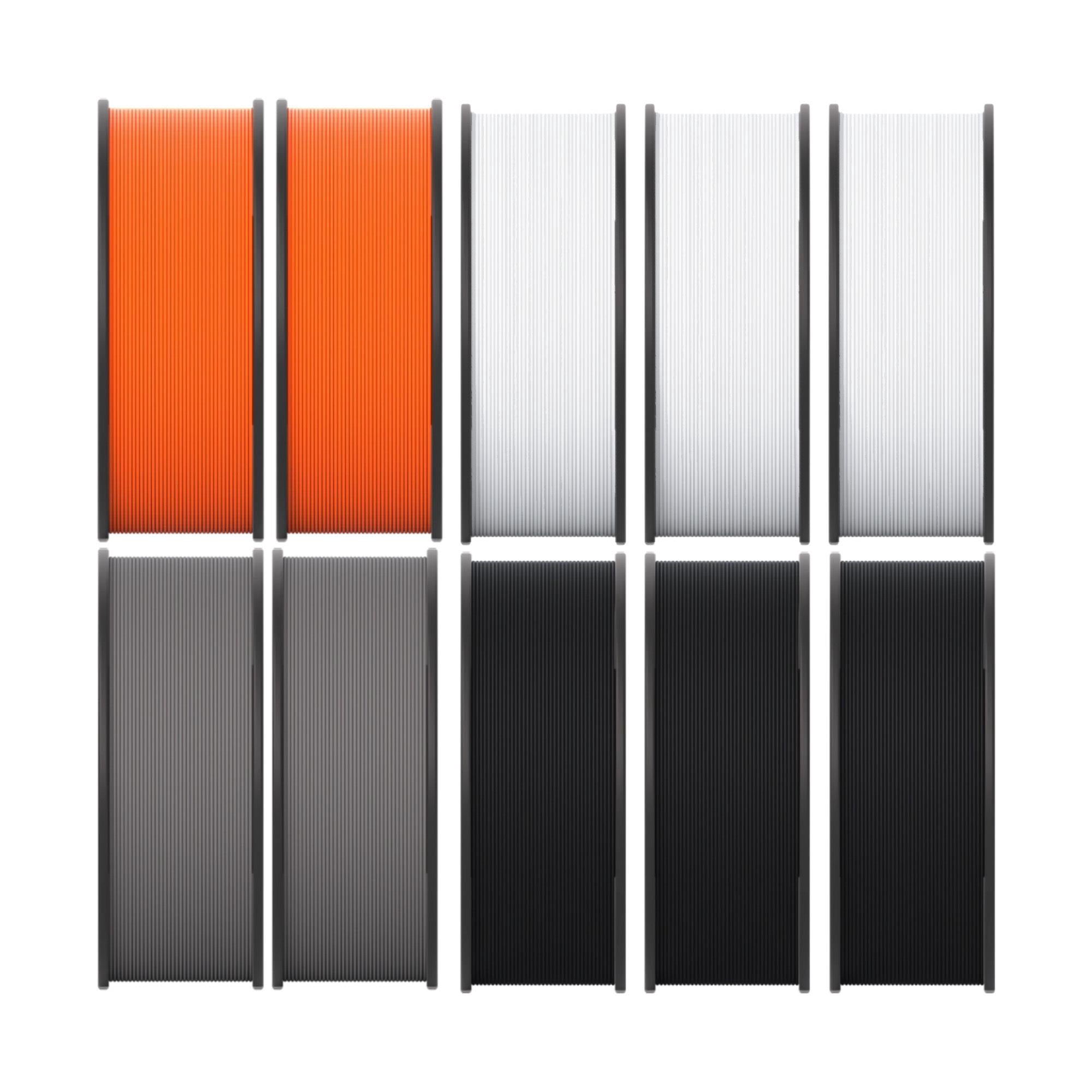 MakerBot 900-0116A Sketch Onyx Black, Stone White, Gray, and Orange Tough PLA Filament for Sketch 3D Printers (10-Pack)