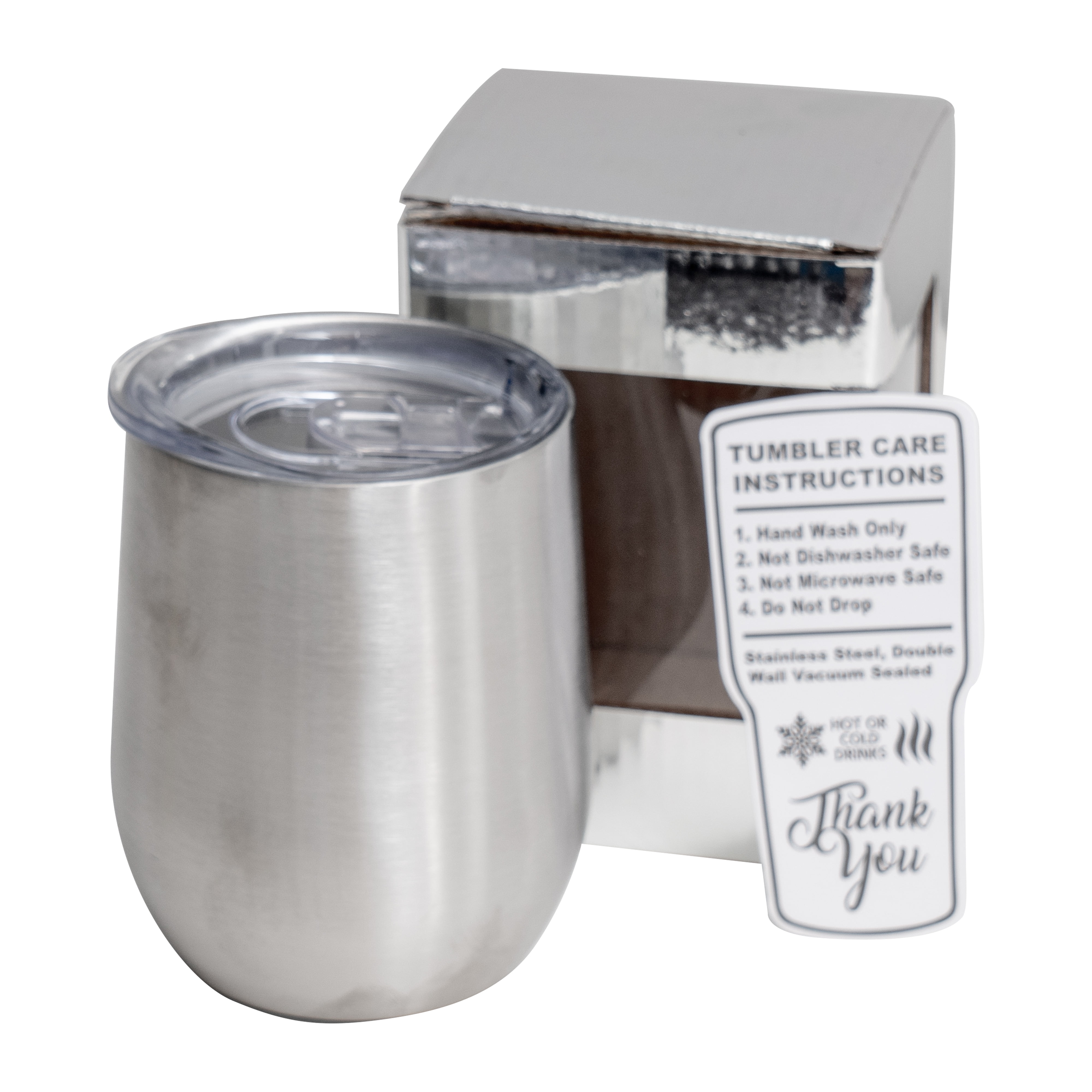 MakerFlo Crafts Wine Tumbler, Stainless Steel, Case of 25, 12oz
