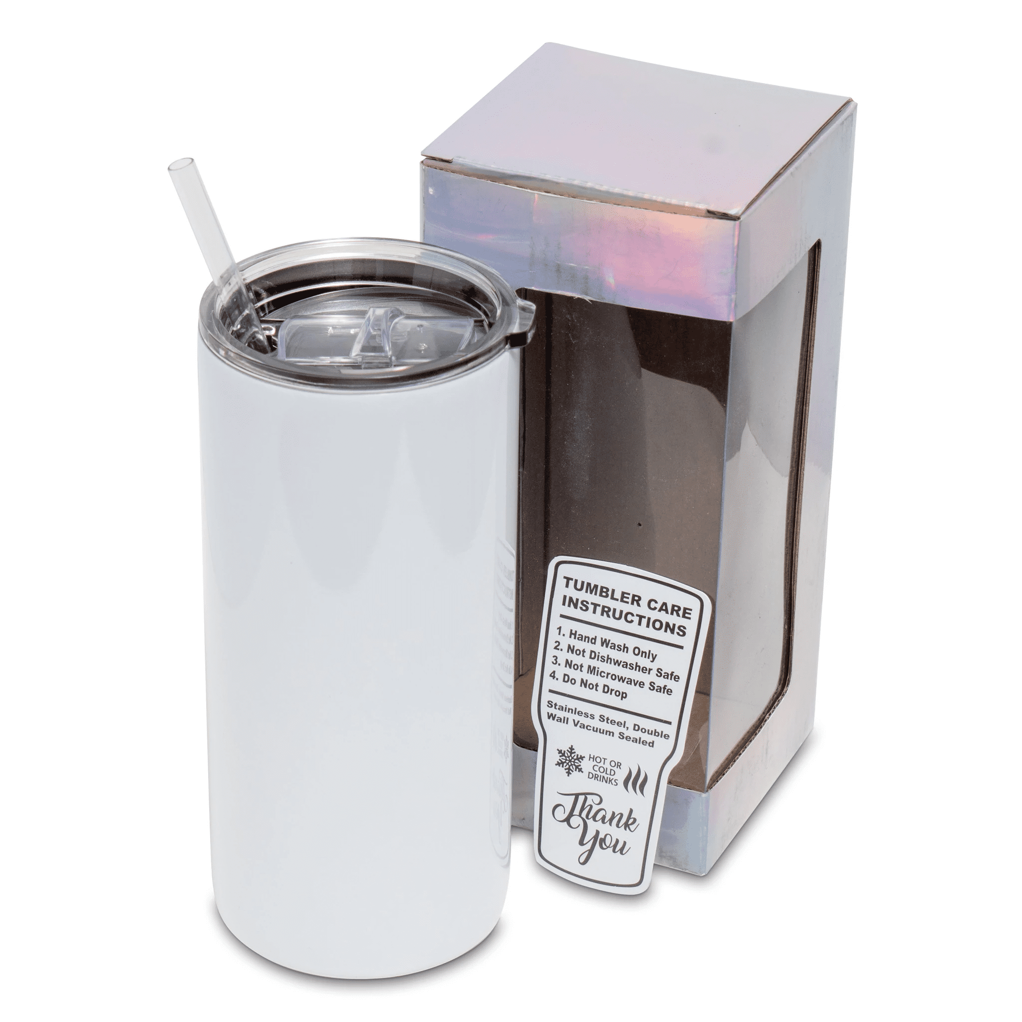 MakerFlo 12oz Slim Duozie Sublimation Blank Tumbler, Stainless Steel Insulated Tumbler, DIY Gifts, 1 PC