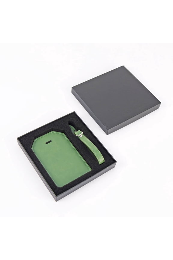 Laserette Luggage Tag 4.375 x 2.875  Engravable Vegan Leather Tag with Privacy Flap, Adjustable Strap & Gift Box, Ideal for DIY  Laser Engraving, UV Printing (Sage, Singles)