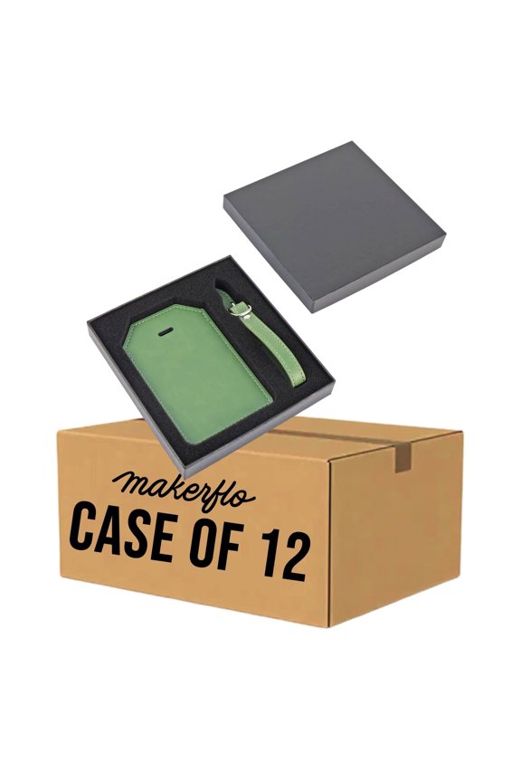 Laserette Luggage Tag 4.375 x 2.875  Engravable Vegan Leather Tag with Privacy Flap, Adjustable Strap & Gift Box, Ideal for DIY  Laser Engraving, UV Printing (Sage, Case of 12)